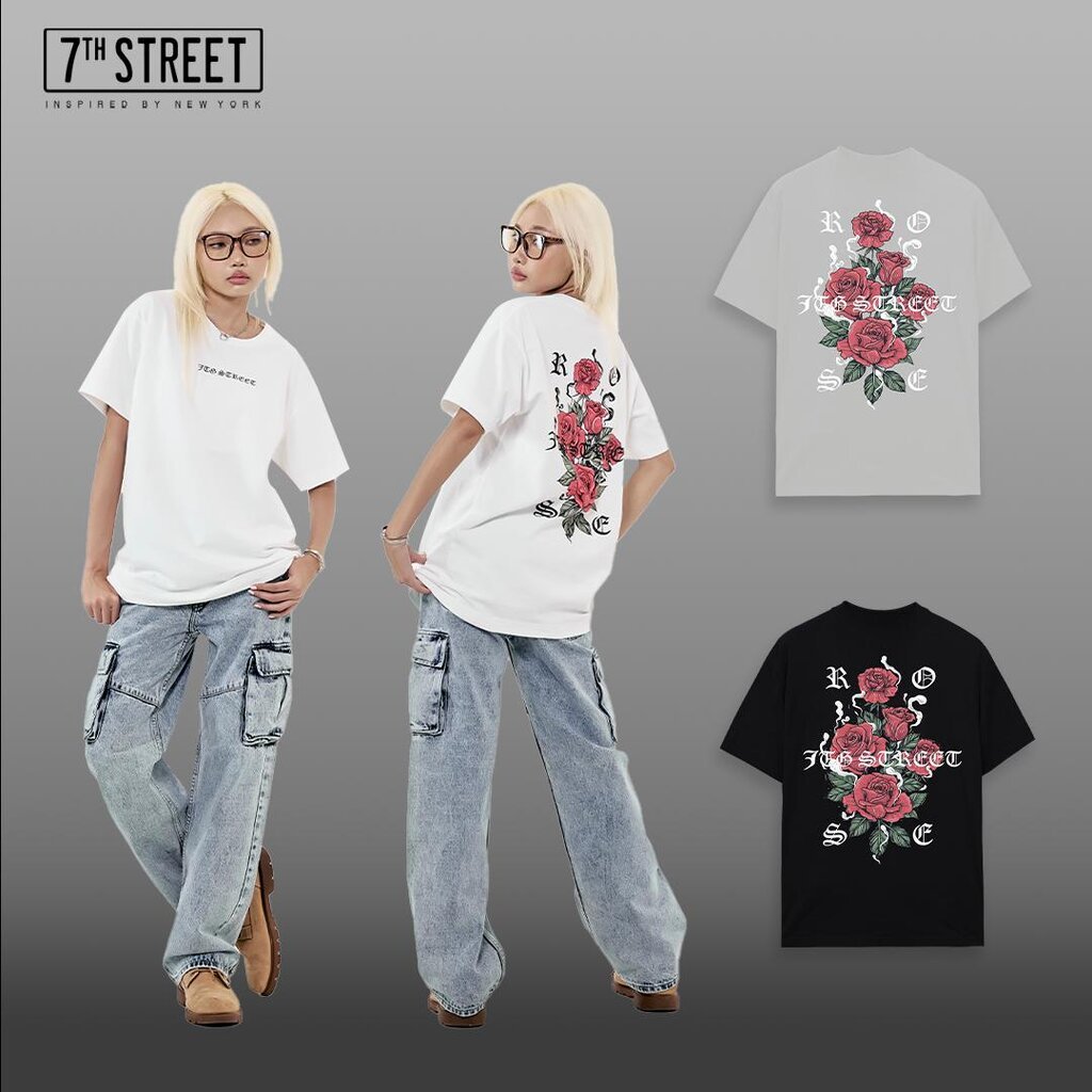 เสื้อโอเวอร์ไซส์ 7th Street ผ้า Cotton เบอร์ 20 เส้นใยcotton100% ระบายความร้อนดีมาก ผ้าหนาอยู่ทรง แพทเทิร์นสไตล์ยุค90...