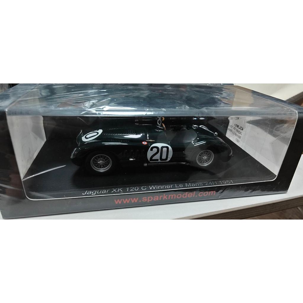 Spark 1: 43 Jaguar XK 120 C #20 1951 รถโมเดลโลหะผสมแชมป์ Le Mans 24H ที่ยังไม่ได้เปิดใหม่เอี่ยม