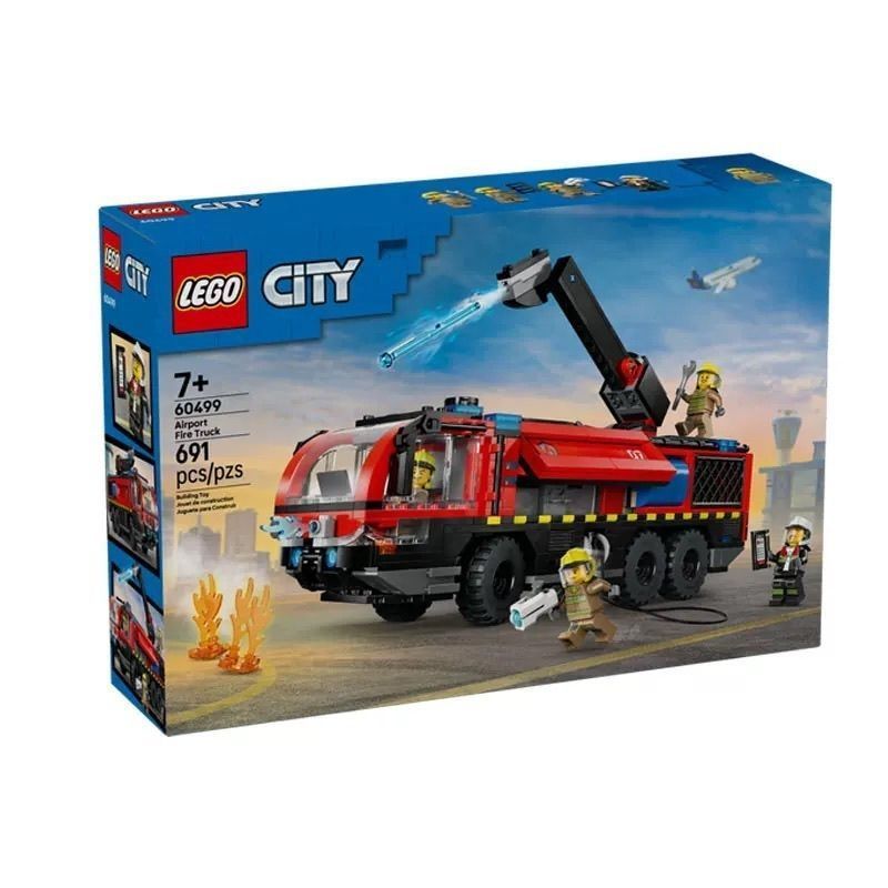 Lego City 60499 Airport Fire Truck รถบรรทุกกู้ภัยรถบรรทุกประกอบอาคารบล็อกของเล่นของขวัญ