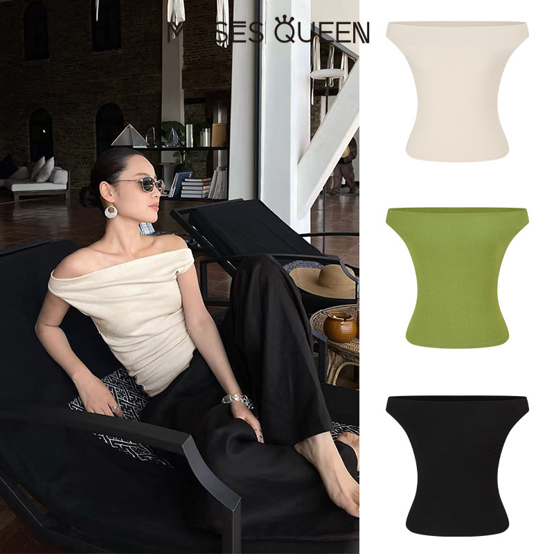 MOSESQUEEN เสื้อผ้าสกรีนแบบไม่มีแขน ที่มีรูปทรงกระชับ ดูดซับเหงื่อได้ดี ช่วยให้หายใจสะดวกสบาย สำหรับผู้หญิง #63633