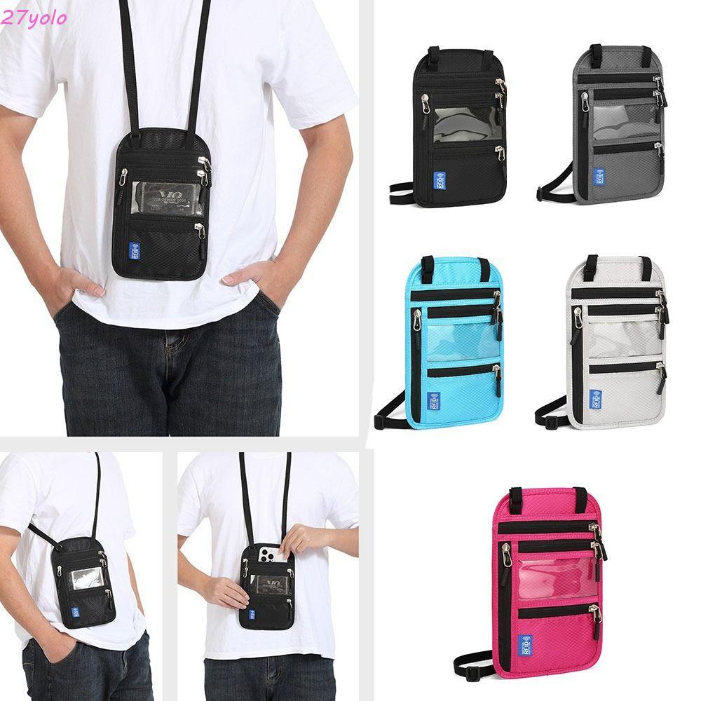 โยโล RFID หนังสือเดินทางกระเป๋า, RFID ปิดกั้นกันน้ํากระเป๋าสตางค์คอ,ผู้ถือหนังสือเดินทางหลายกระเป๋าท