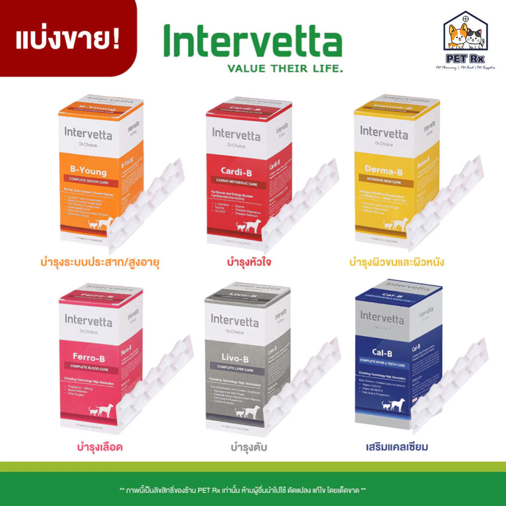 [แบ่งขาย!] Dr.Choice [แท้💯] รวม! B-Young / Cardi-B / Derma-B / Ferro-B / Livo-B / Cal-B อาหารเสริมสำหรับสุนัขและแมว