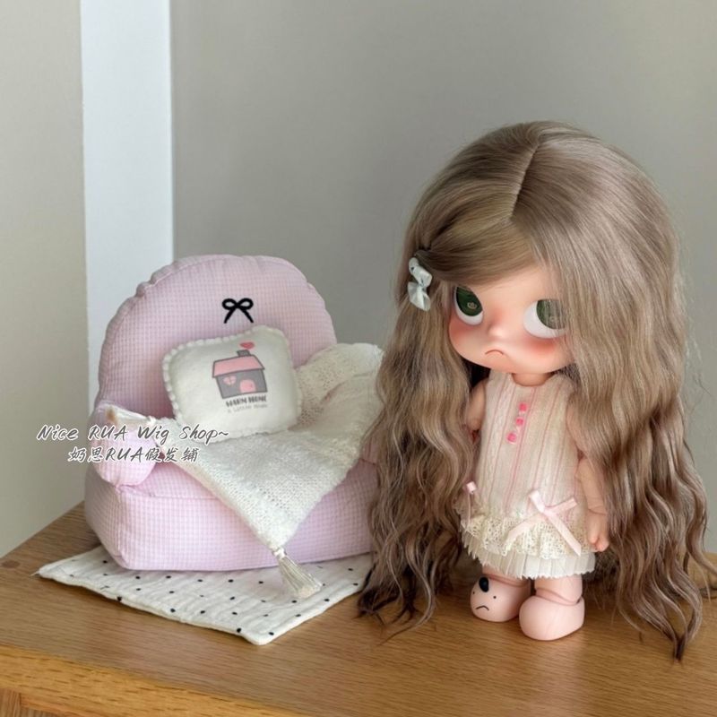 [ต้องเปลี่ยน Baby] Zsga Gazi วิกผมน้องสาว 20 ซม.เส้นรอบวงศีรษะภายใน 26 ซม. สามารถใส่ Qi Bangs Handmade Curly Doll Doll วิกผมชุด