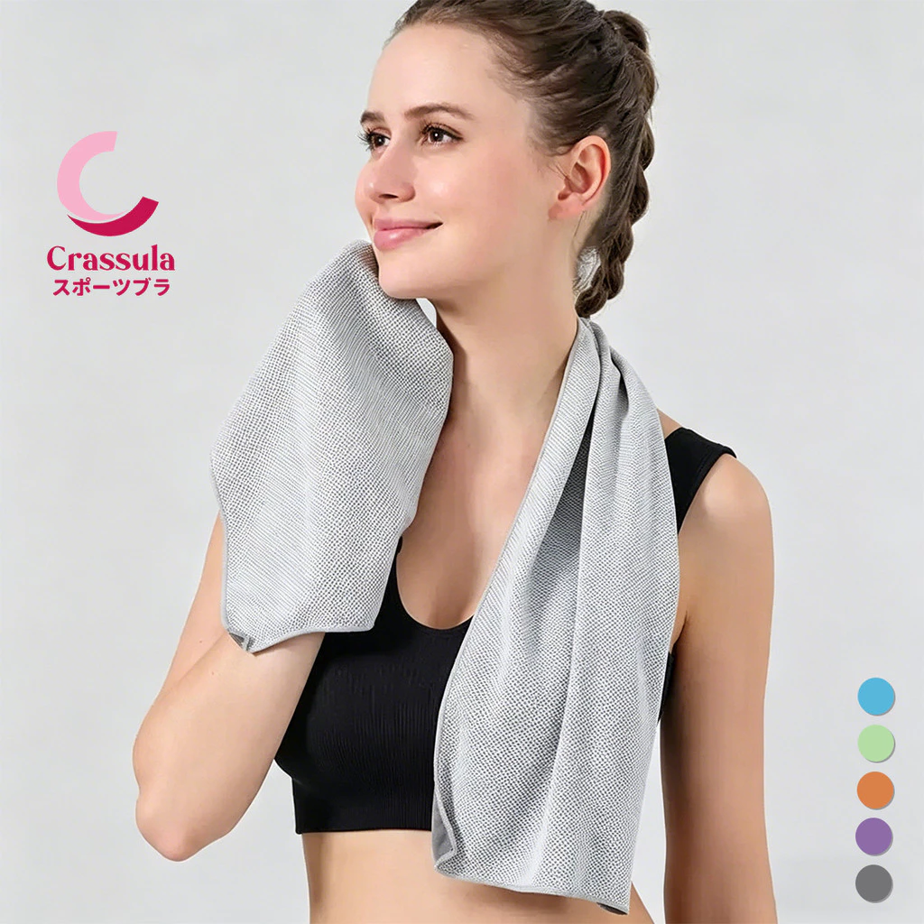 Crassula แท้ ผ้าเย็นออกกำลังกาย Cooling Sport Towel ซับเหงื่อ แห้งไว พกพาสะดวก ผ้าขนหนูคลายร้อน กิจกรรมกลางแจ้ง
