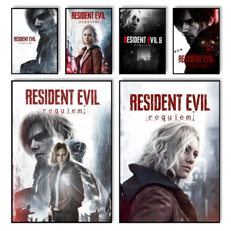 เกม R-Resident Evil Requiem ภาพวาดการประดิษฐ์ตัวอักษรบ้านห้องนอนผ้าใบกันน้ําโปสเตอร์ Unframed Wall Art พิมพ์ตกแต่งภาพจิตรกรรมฝาผนัง