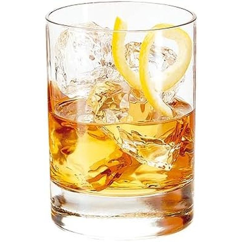Libbey 917CD Heavy Base Rocks Glasses Set of 12, Rocks Glass Cups with Simple Lines, Elegant Old Fas