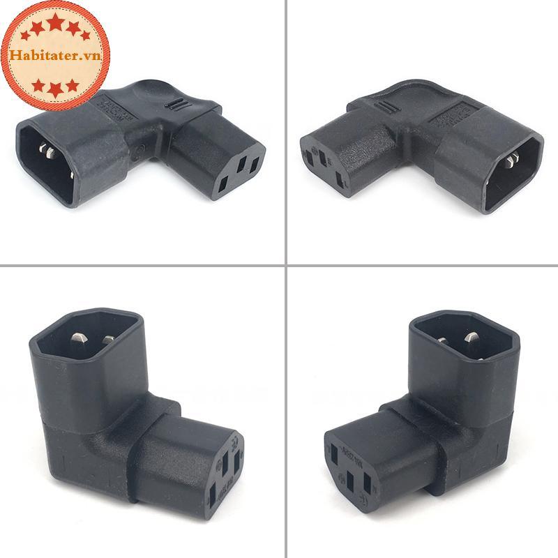TATER 3pin ชายหญิงขยาย 90 องศา Down Up มุม AC Converter 320 C14 ถึง C13 ซ้ายขวาอะแดปเตอร์ AC IEC 320