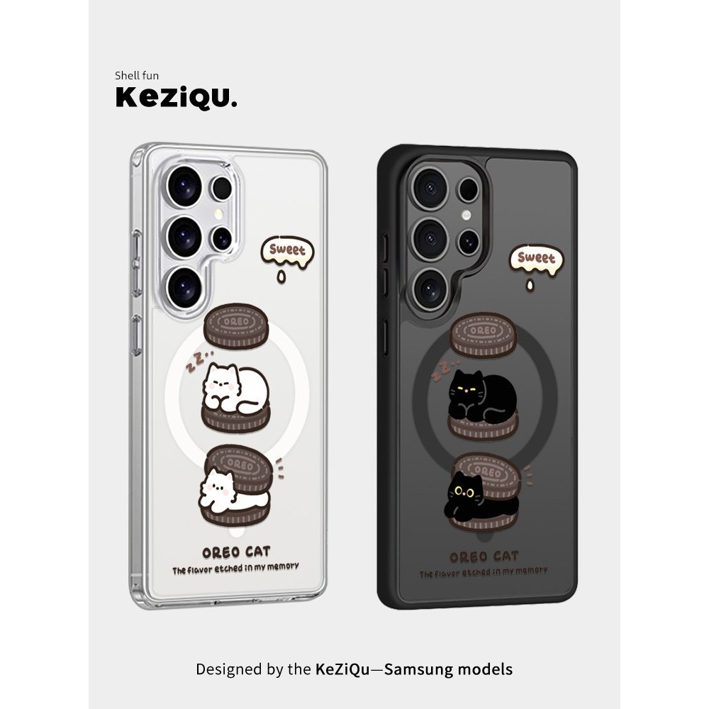 เคส s25 ultra เคส samsung s25 ultra Oreo บิสกิตแมวเหมาะสําหรับ Samsung S26ultra เคสโทรศัพท์ S26 คู่ 