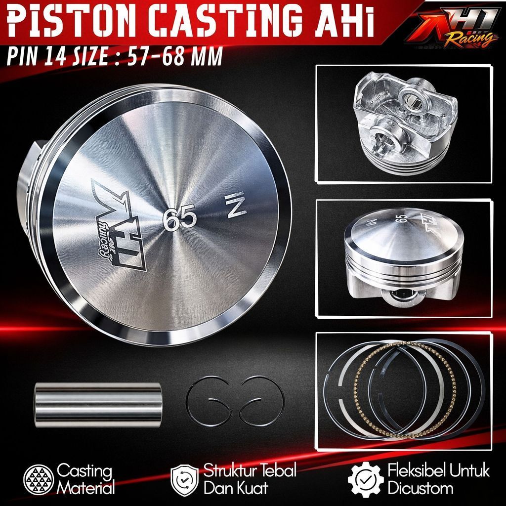 AH1 PISTON CASTING RAW DOME ชุด PIN 14 - UK 58 58.5 59 60 61 62 63 64 65 66 67 68 MM MX CRF KLX VARI