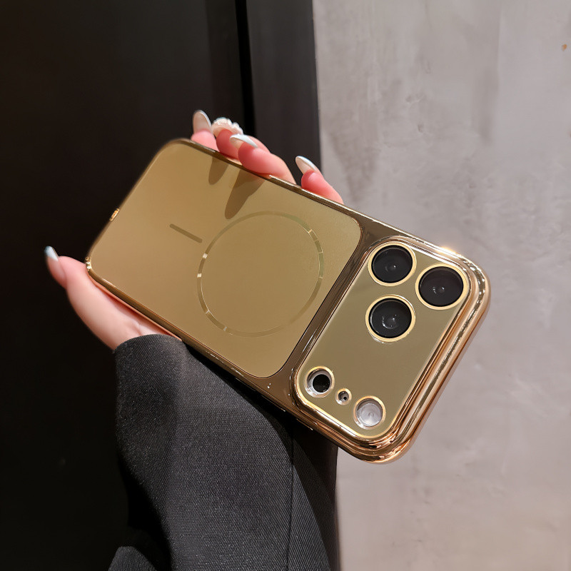 หรูหราขนาดใหญ่กล้องหน้าต่างแม่เหล็ก Hard PC กลับ TPU กรอบสําหรับ iPhone 17 16 15 14 13 Pro Max ป้องกันเต็มรูปแบบ
