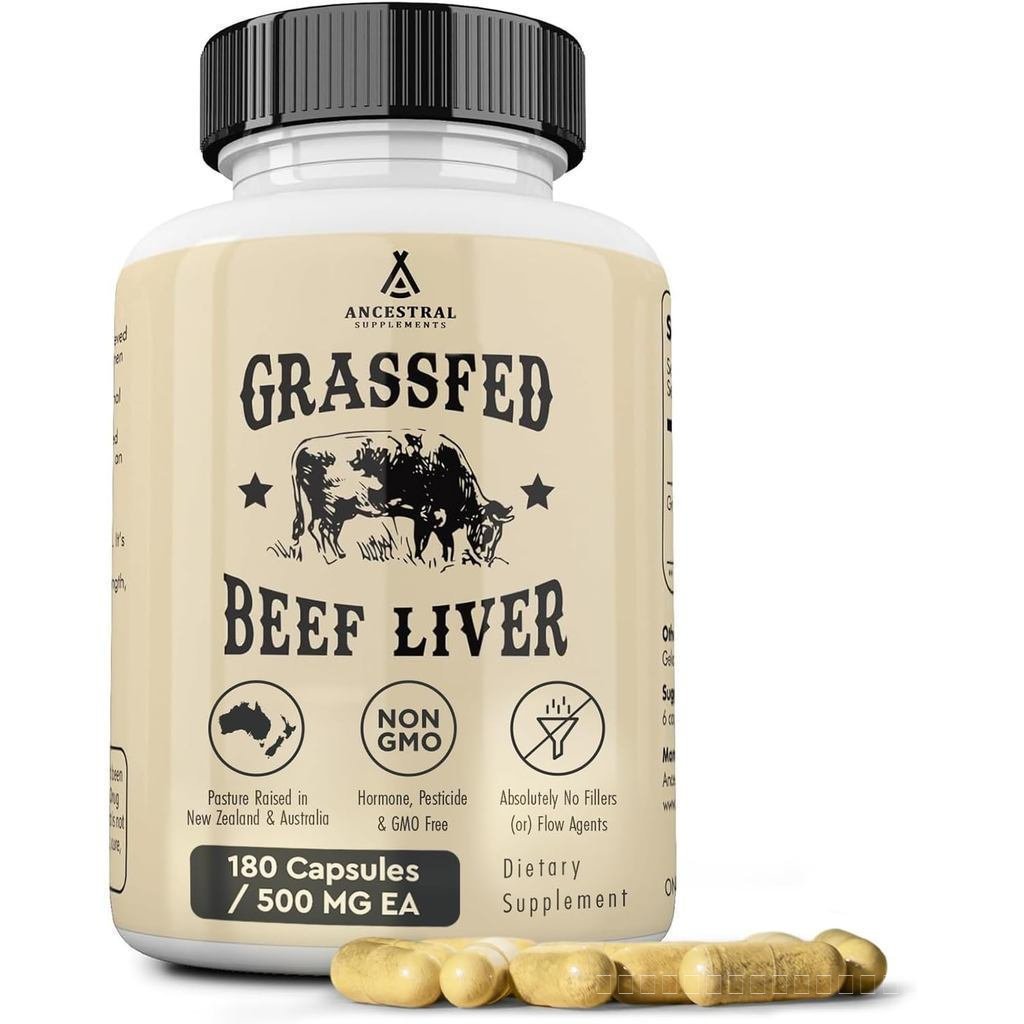 AncestralsGrass-fedBefLiver180Capsule,SupportEnergyImmunityandoverallhealth,Non-Transgene,Freeze-dri