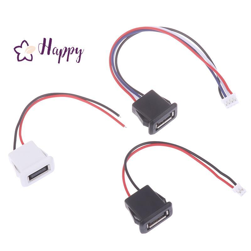 <Happybay> USB 2.0 Female Power Ja USB2.0 ช่องเสียบพอร์ตชาร์จพร้อมสายเคเบิลเครื่องชาร์จ USB Soet พร้
