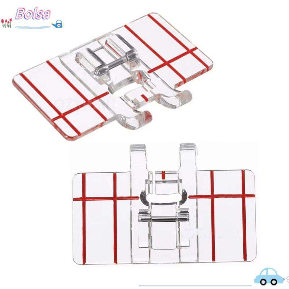 BOLSA Parallel Presser Foot, Low Handle Buckle พลาสติกตรงตะเข็บ Presser Foots, Multi-function Border Guide เท้าสําหรับ Janome
