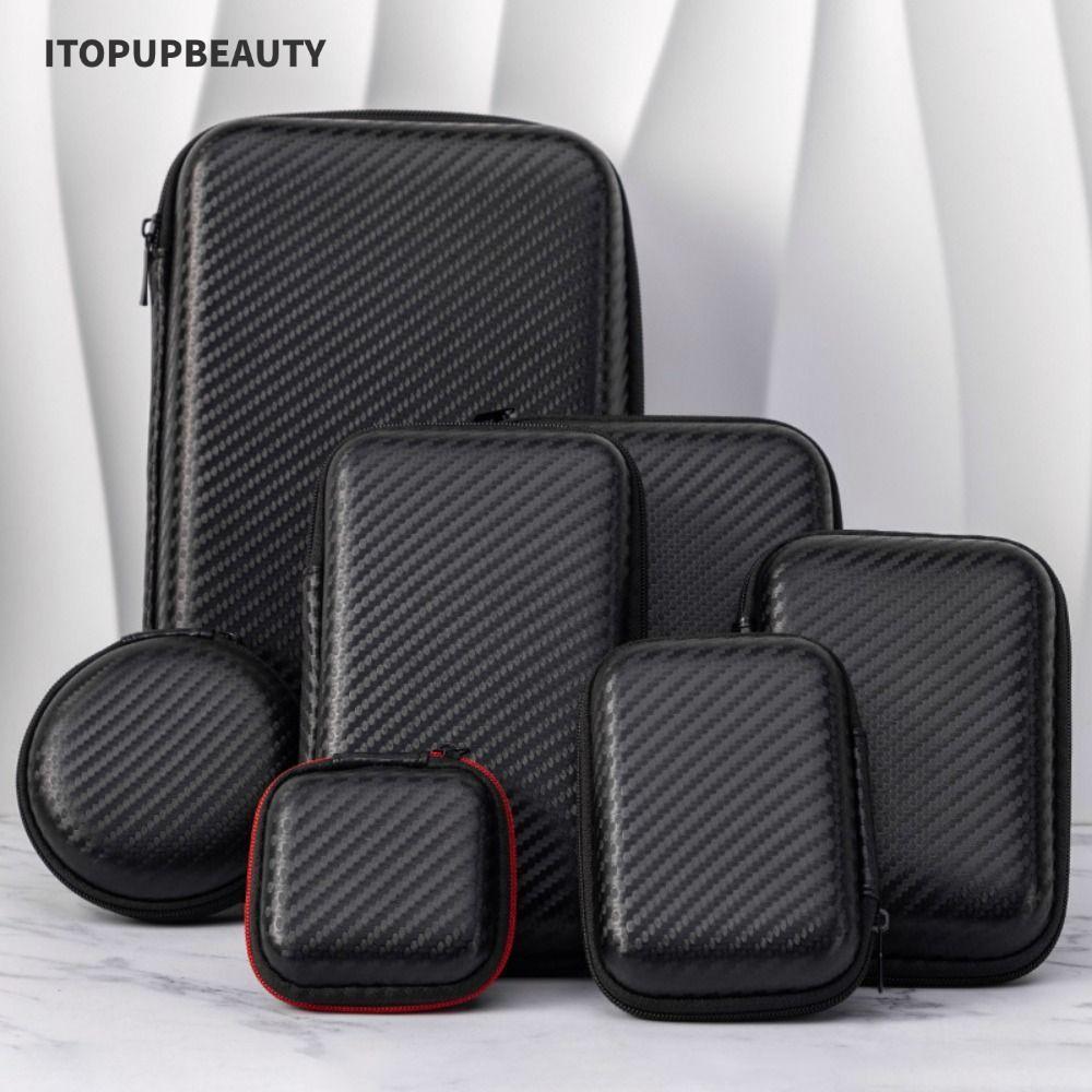 ITOPUPBEAUTY กระเป๋าใส่หูฟัง, กล่องเก็บอุปกรณ์ดิจิตอลกันกระแทก EVA, ที่เก็บสายเคเบิลข้อมูลสากลแบบพกพาที่ทนทานต่อการสึกหรอ