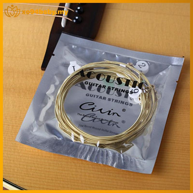 Xo94bsby 1 ชุด 6 pcs Practice Niel Plated Steel Guitar String สําหรับกีตาร์โปร่ง MY