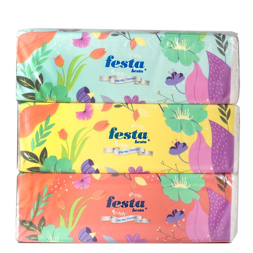 [สินค้าส่งด่วน]  เฟสต้ากระดาษเช็ดหน้าซอฟแพค 150แผ่น แพ็ค3 FESTA FACIAL TISSUES SOFT PACK150S PACK3