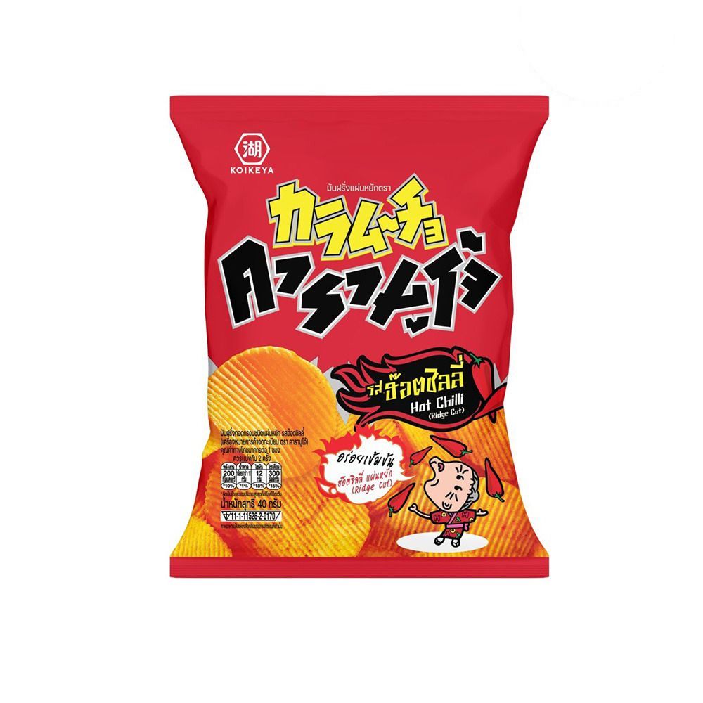 [สินค้าส่งด่วน] คารามูโจ้มันฝรั่งแผ่นเรียบฮ๊อตชิลลี่ 40ก KARAMUCHO FLAT CUT HOT CHILLI 40G