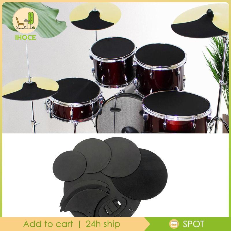 [Ihoce] 10x Drum Mute Pad Drumming Practicing Pad Reusable Bass Battle Drum Mutes Pad Hi