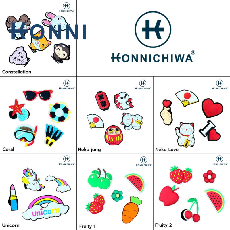 KONNI.SHOES  ตัวการ์ตูนติดกระเป๋าและติดรองเท้า มีให้เลือก 7 เซ็ต