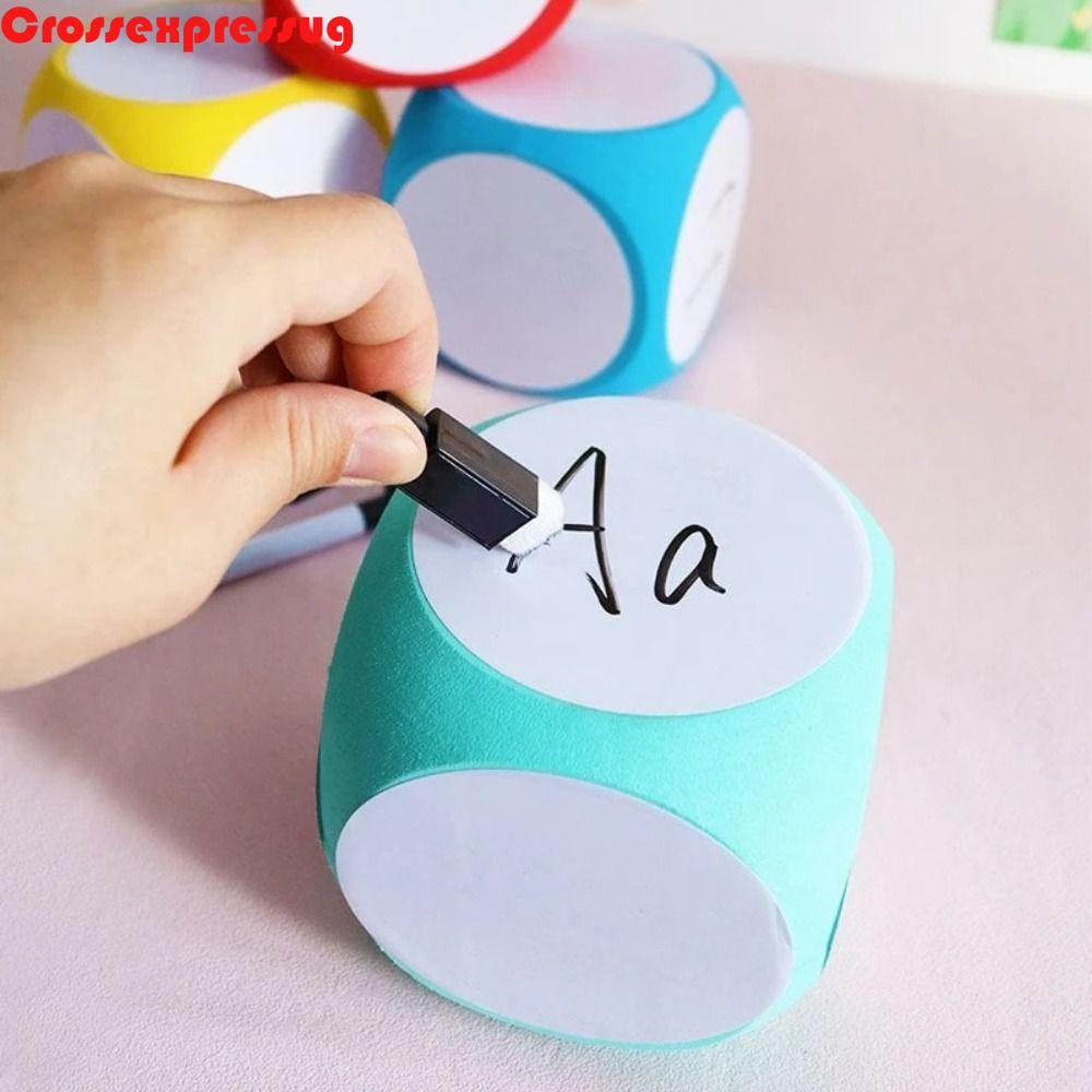 VORTEX Wipe Off Cube, Education Portable DIY Blank Cube, Blank Game Cube EVA อเนกประสงค์สีขาว Board 