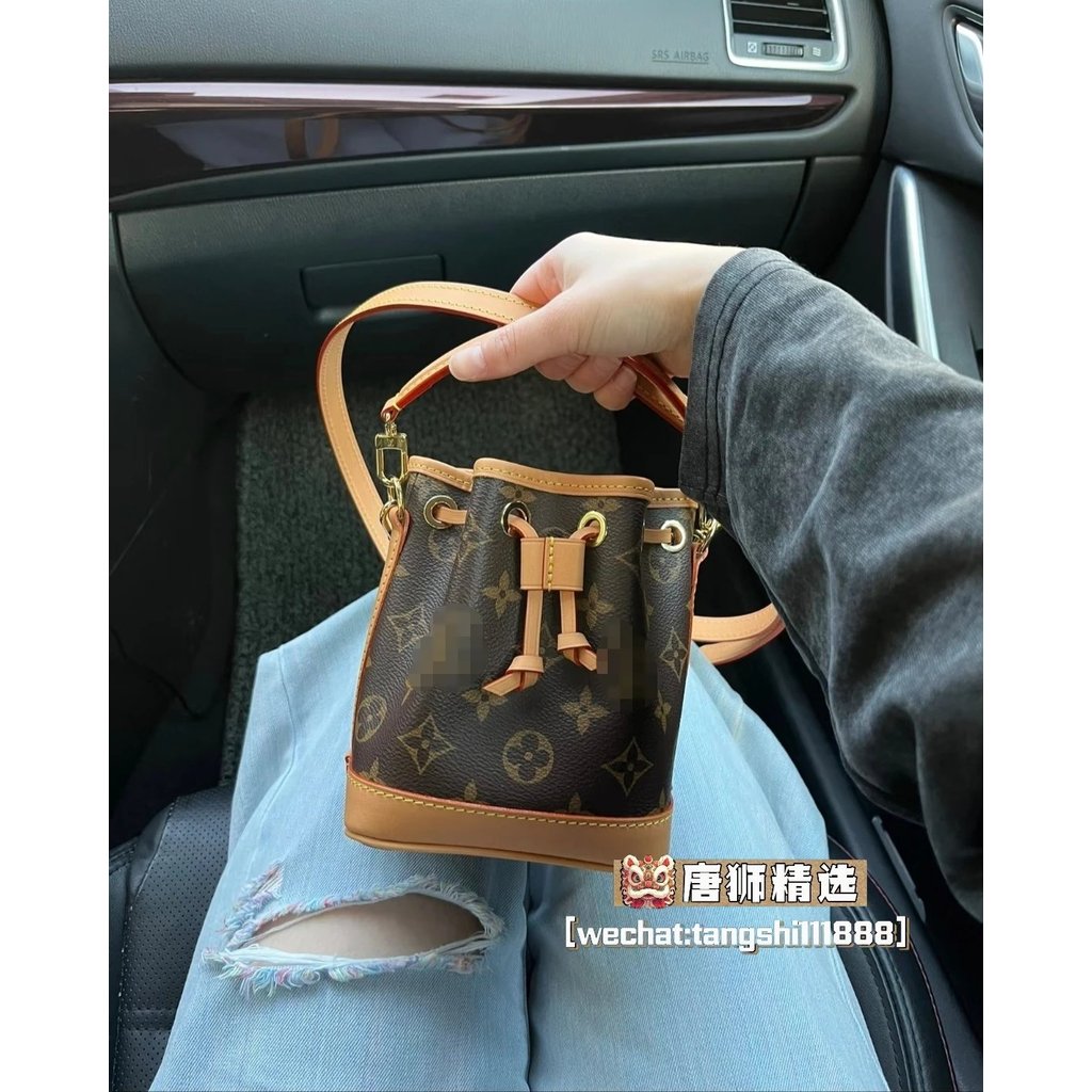 [Tangshi Channel Goods] nanonoe Small Bucket Bag Mini Small Bag Drawstring Bucket Bag Shoulder Bag M