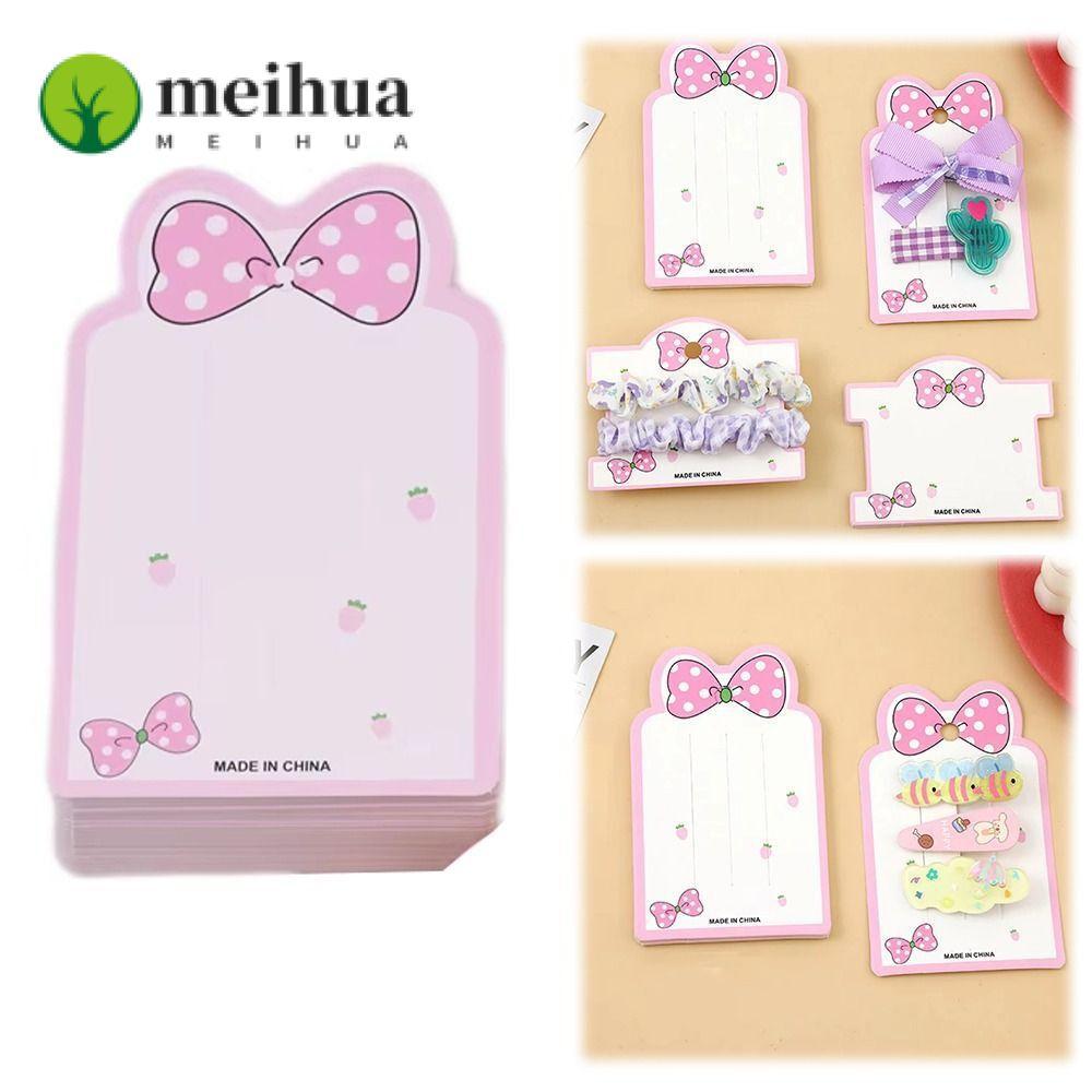 MEIHUA เครื่องประดับการ์ดกระดาษแข็ง, DIY แท็กขายปลีกคลิปผมการ์ดแสดง,สีชมพู Bowknot Handmade Hairpins บรรจุภัณฑ์กระดาษการ์ดสําหรับ DIY สาวอุปกรณ์เสริมผมจอแสดงผล