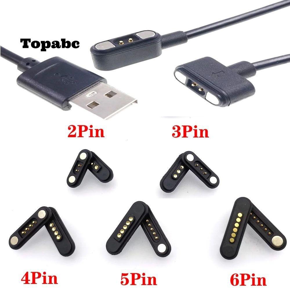 TOPABC Pogopin Magnetic Connector,กันน้ํา 2Pin 3Pin 4Pin 5Pin DC Magnetic Pogo Pin Connector,Spacing