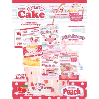 22ชิ้น/เซ็ตหวานเบอร์รี่เค้กปิดผนึกสติกเกอร์การ์ดอวยพรชุดวัสดุบรรจุภัณฑ์ ทําเอง ตกแต่ง
