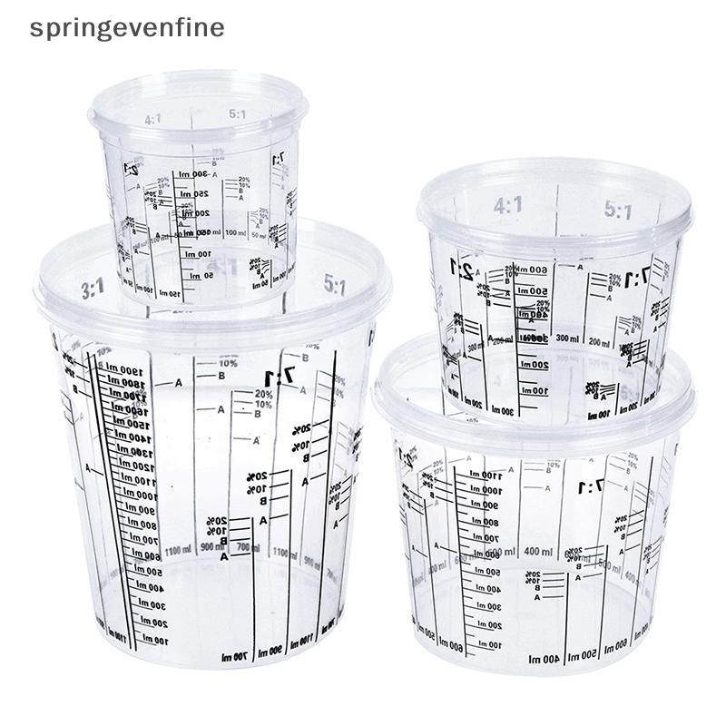 Springevenfine ถ้วยผสมสีพลาสติก PP ถ้วยสีพลาสติกแข็งพร้อมฝา Springevenfine