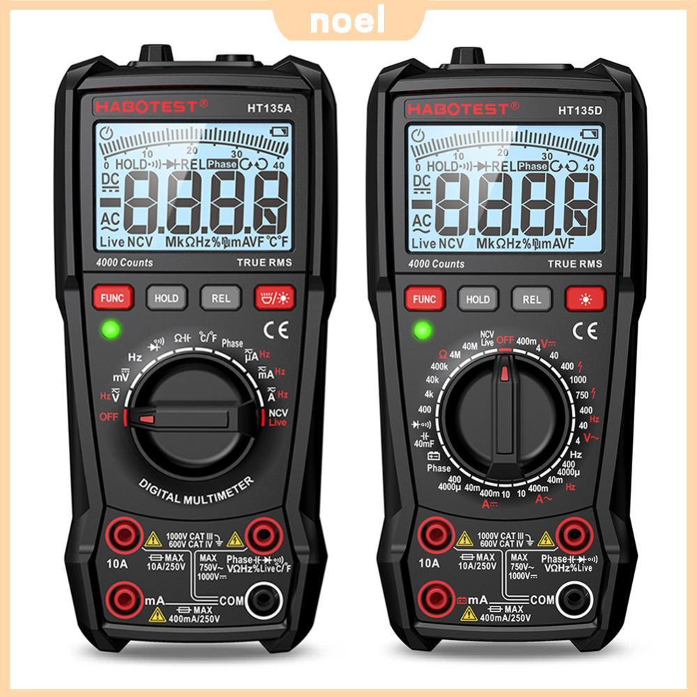 ⚡24ชม.⚡ มัลติมิเตอร์แบบดิจิตอลช่วงอัตโนมัติ AC/DC แอมป์มิเตอร์โวลต์มิเตอร์ NCV Backlit จอแสดงผล LCD 