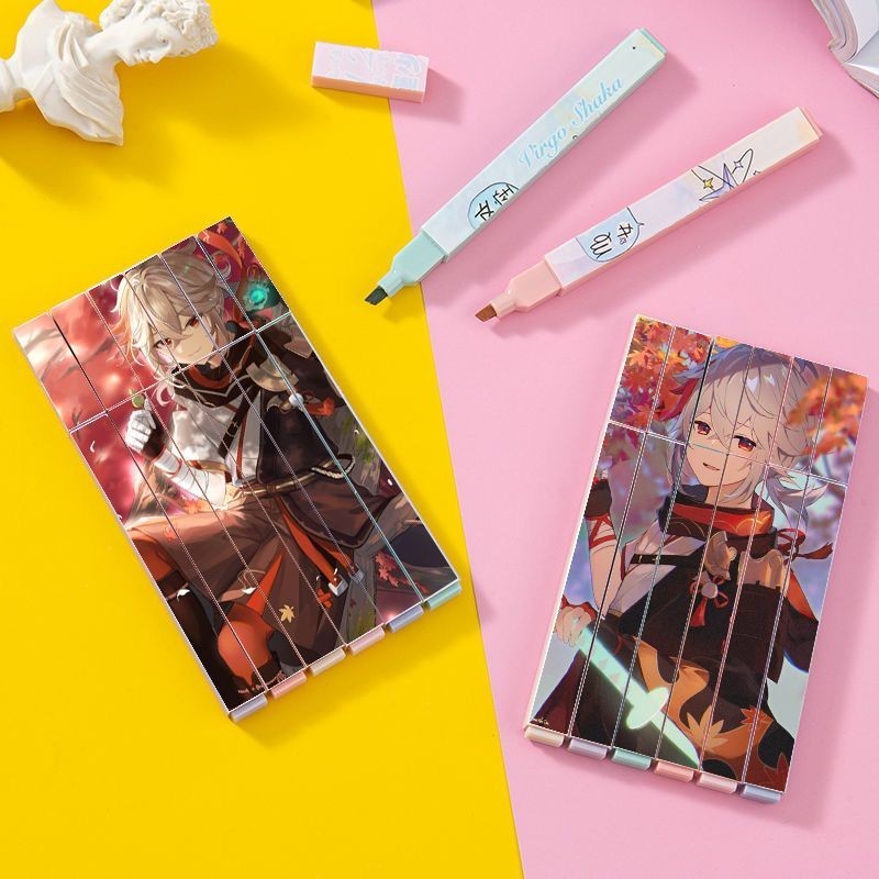 【ks0746.th】 原神枫原万叶荧光笔高颜值动漫周边个创意文具重点标记号笔Genshin Impact Fengyuan Wanye Highlighter High Face Animation