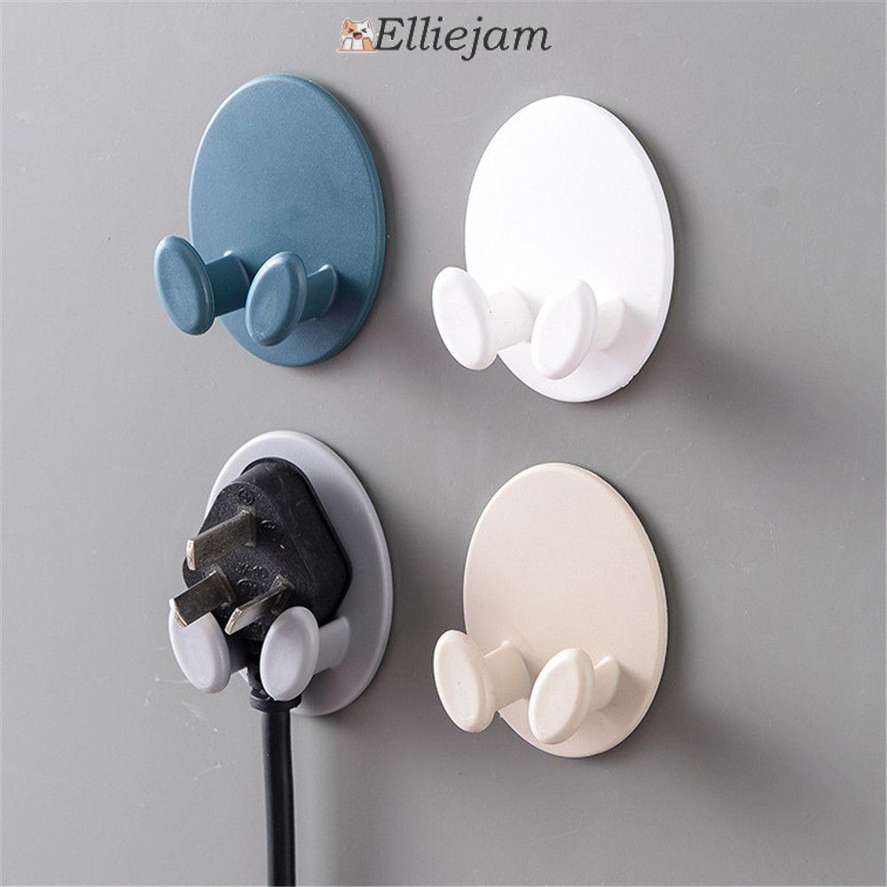 ELLIEJAM 2 ชิ้น Wall Storage Hook Self-กาวอเนกประสงค์ห้องน้ําปลั๊กไฟ