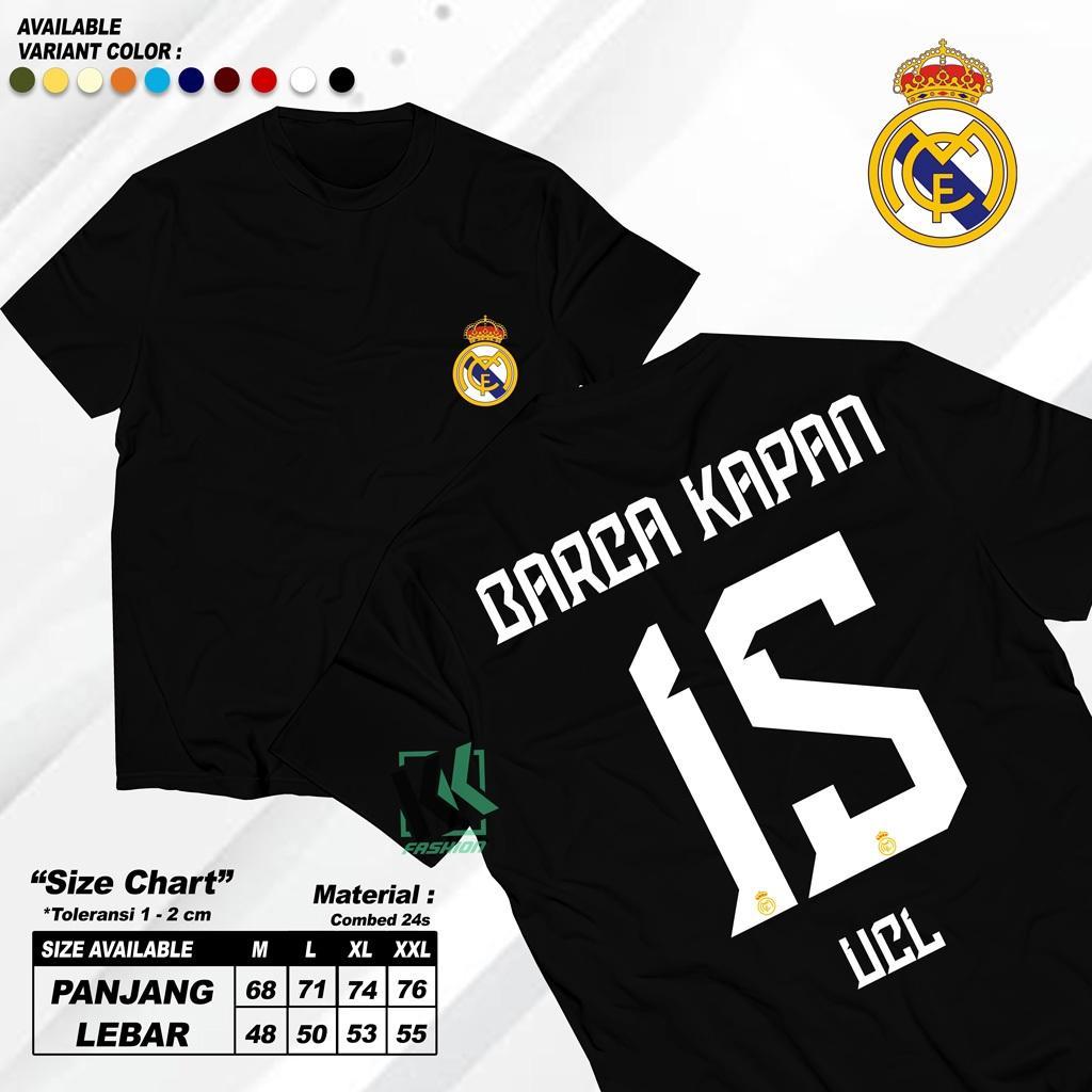 เสื้อยืด Real Madrid Barca 15 UCL - เสื้อยืดผ้าฝ้ายหวีสําหรับผู้ชายและผู้หญิง