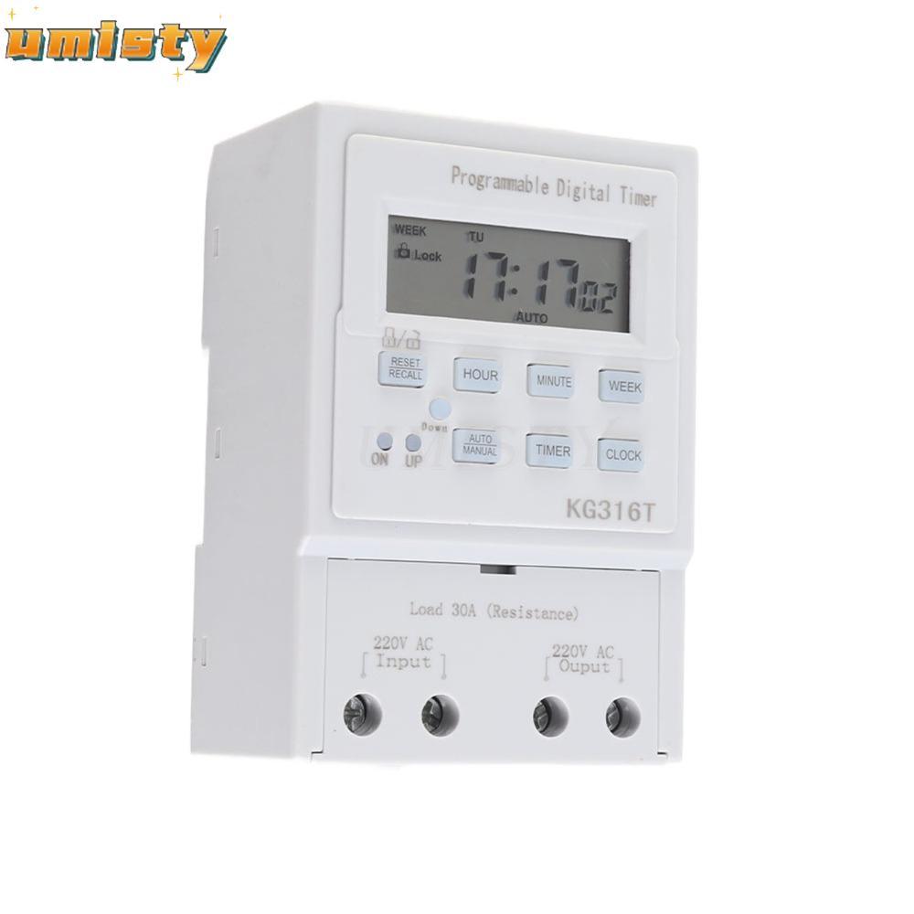 UMISTY โปรแกรมจับเวลา,ไมโครคอมพิวเตอร์ 1W Power Digital Timer Switch, Smart Home 1Min - 168H 30A สวิ