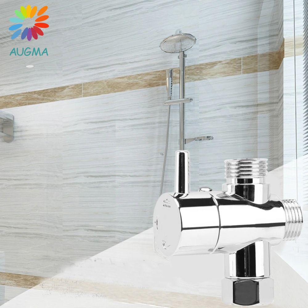 AUGMA 3 Way Shower Head Diverter Valve, ทองเหลือง G1/2 3 Way Switch Faucet Valve, Shower Faucet Conn