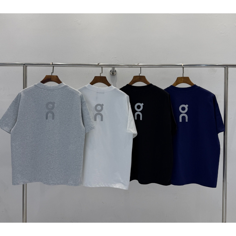 Everyday All-Match Basic Top Silver Label พิมพ์แขนสั้นหลวมสบายๆเสื้อยืดกีฬา