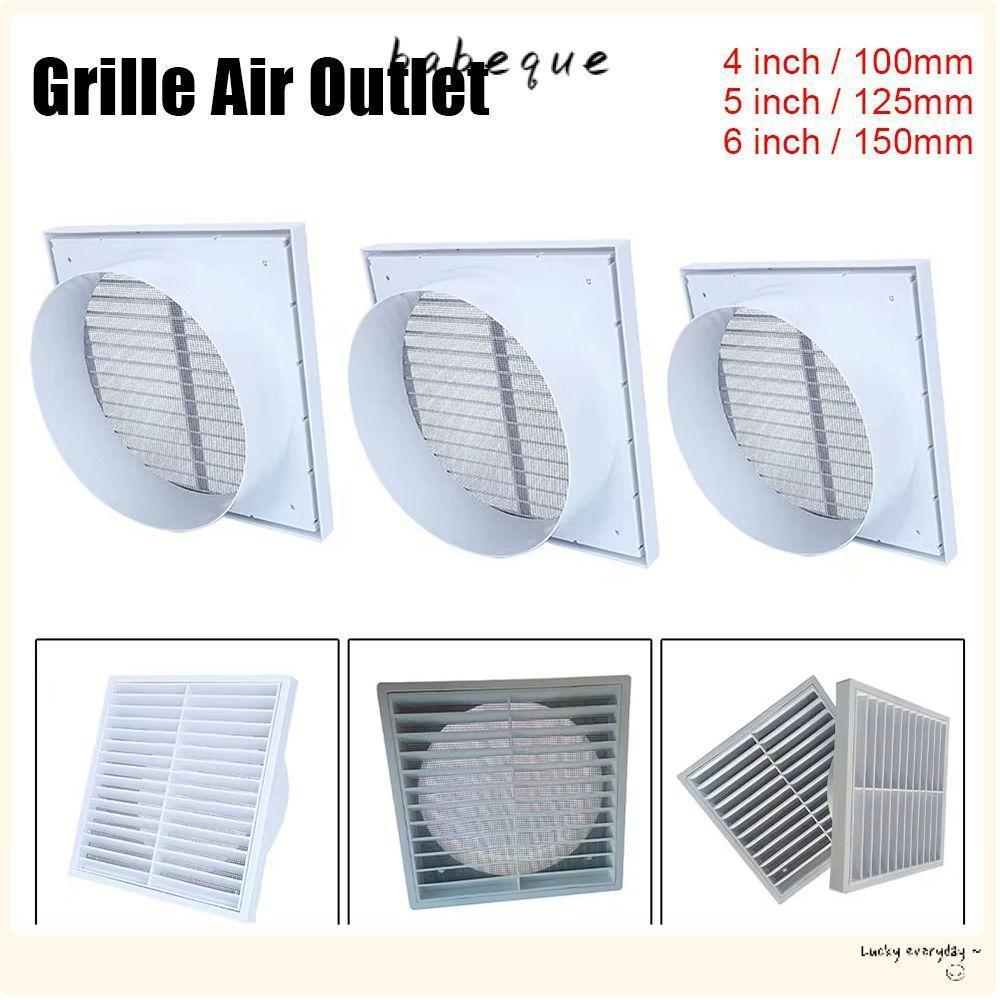 BABEQUE เต้าเสียบอากาศตะแกรง 1 ชิ้น, ตะแกรงเพดานผนังฝาครอบ Fresh Air Exhaust Outlet, พลาสติกสีขาวท่อระบายอากาศเครื่องปรับอากาศ Outlet