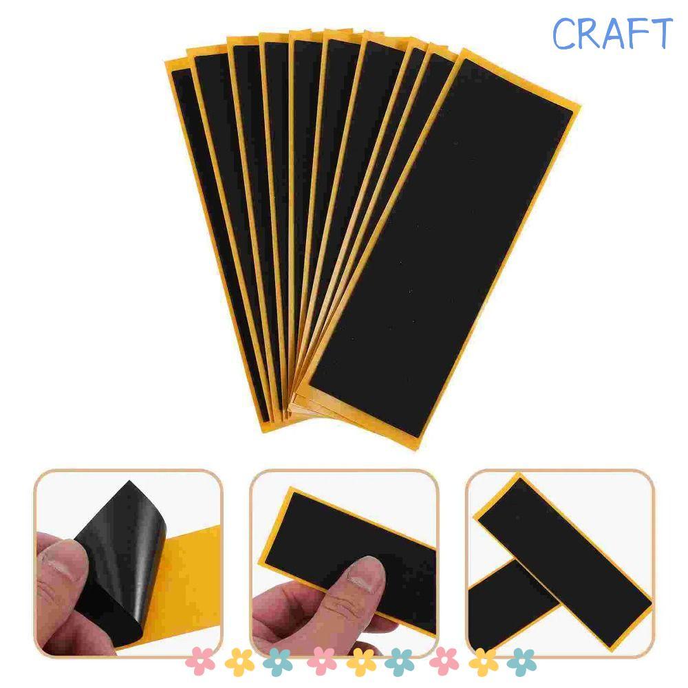 CRAFT 1/10 ชิ้น เทปยึดฝ่ามือฟิงเกอร์บอร์ด, โฟมไม่ตัด ขนาด 110x38 มม., สีดำ กาวเหนียวติดเอง