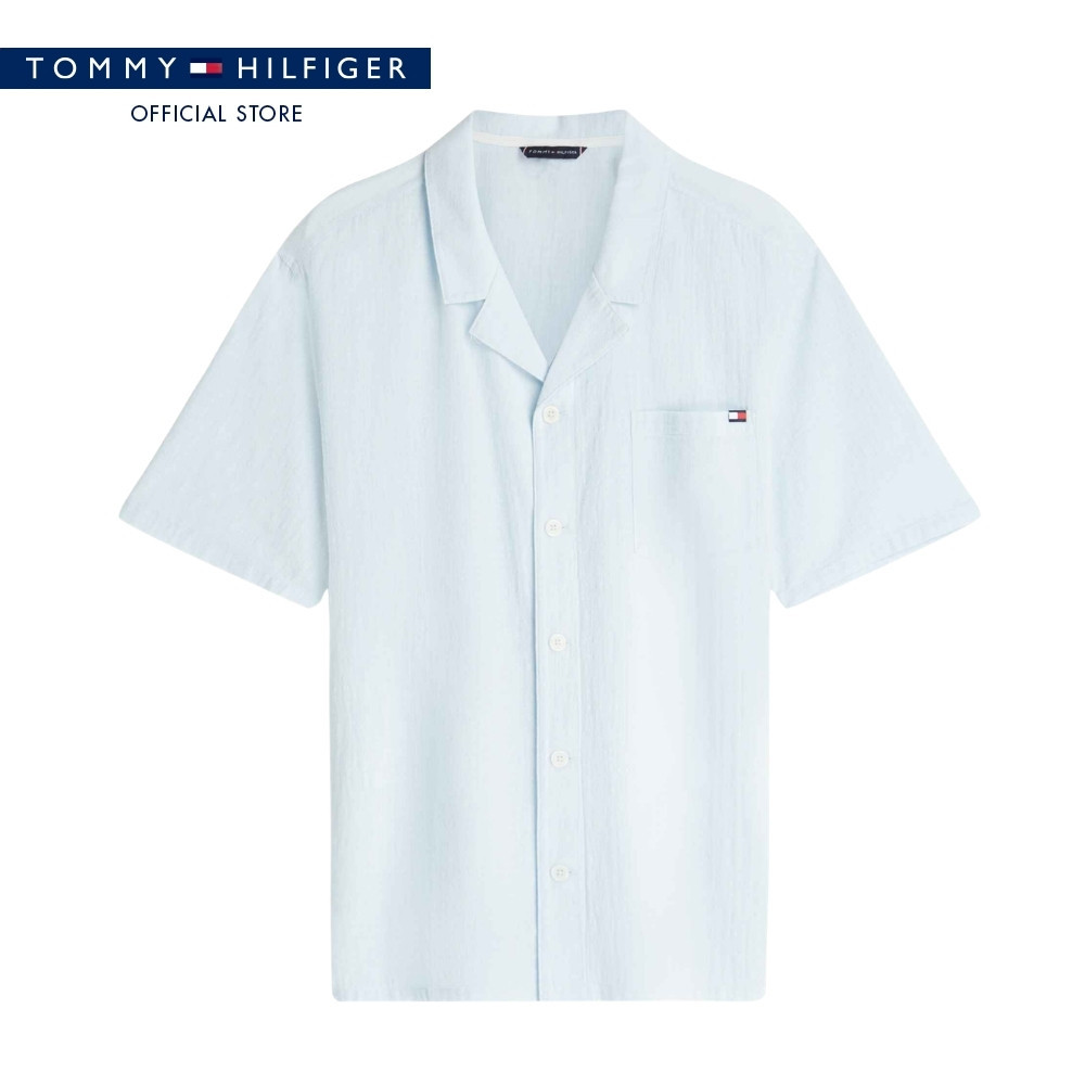 Tommy Hilfiger เสื้อเชิ๊ต ผู้ชาย รุ่น UM0UM03842 CYR - สีน้ำเงิน