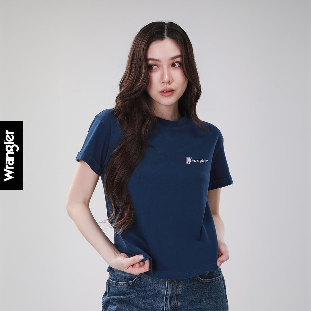 WRANGLER เสื้อยืดแขนสั้นผู้หญิง คอลเลคชั่น Wrangler Legends รุ่น WR S126WTSSN07 สีกรมท่า