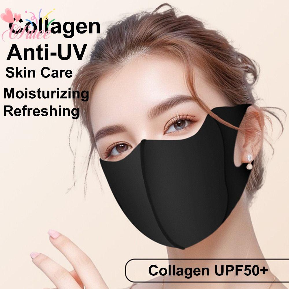 WITEE 1 ชิ้นคอลลาเจน Face Shield, UPF50+ Ice Silk Anti-UV Face, แฟชั่น Hydrating Gel Sun Protection 