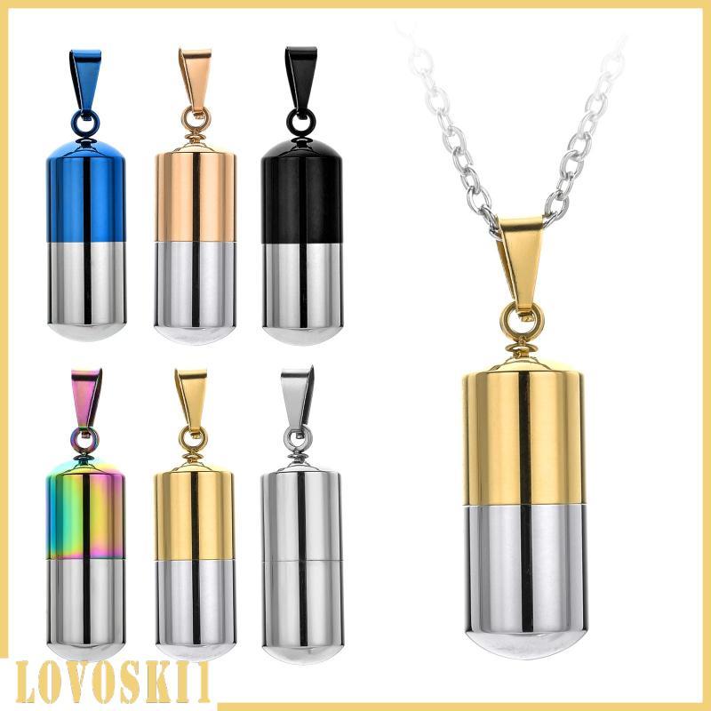 [Lovoski1] สร้อยคอยา Vial, สร้อยคอโกศสแตนเลสสําหรับขี้เถ้า, สร้อยคอจี้ท่อ, เครื่องประดับศพสําหรับขี้