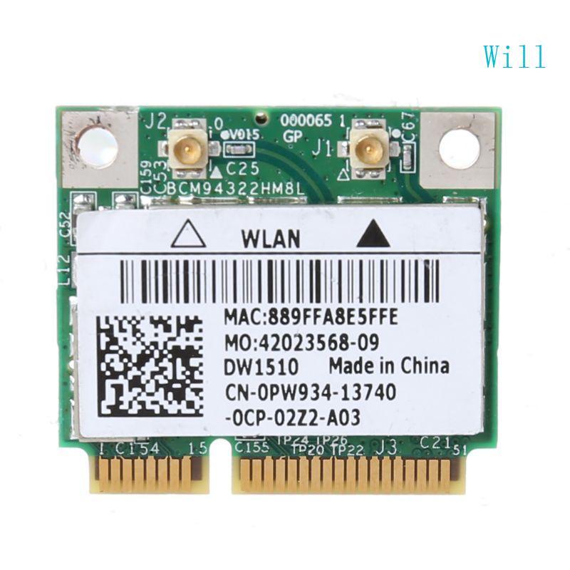 จะ BCM94322HM8L DW1510 Dual Band 2 4+5G 300M 802 11a bgn WiFi Half Mini PCI-E Card สําหรับ Dell E420