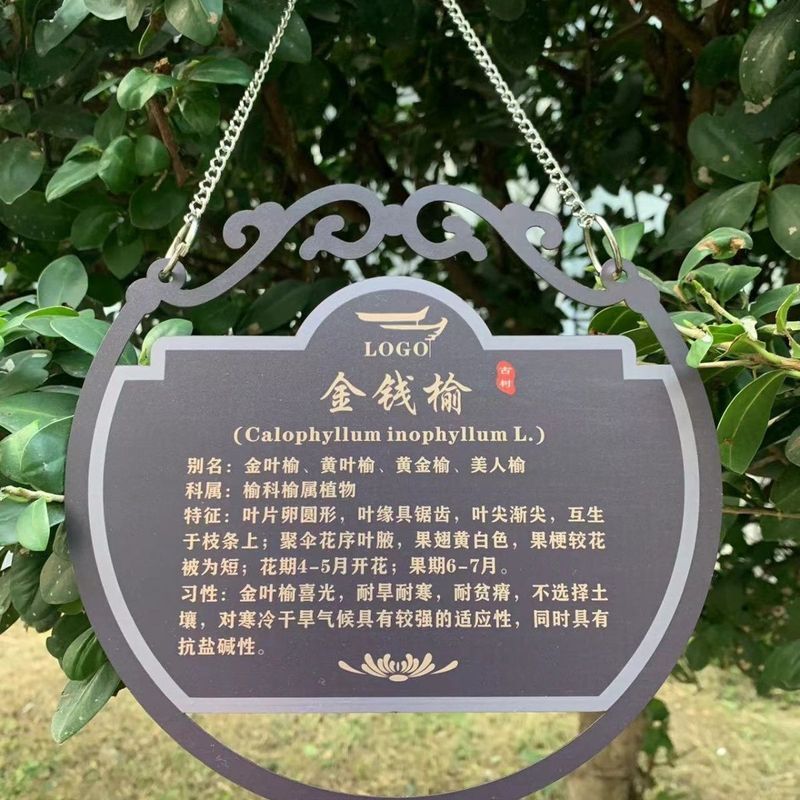 【现货】树木标识牌树牌挂牌防水花草牌不锈钢树牌树木介绍认养悬挂牌Flower and grass signs, acrylic tree signs, green signage, tree intr