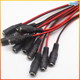 Havix DC5.5 * 2.1สายไฟตัวผู้และตัวเมียการตรวจสอบสายไฟ LED DC สายไฟสีแดงและสีดำ