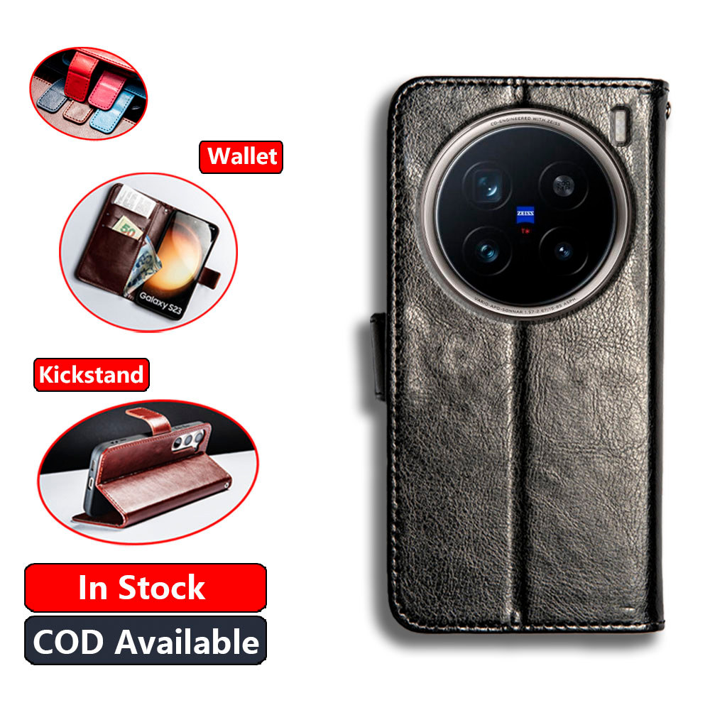 หนังคลาสสิกสําหรับ Vivo X200 Pro V2413 กระเป๋าสตางค์ Vintage Folio กรณีพลิกโน้ตบุ๊คสไตล์ฝาครอบแม่เหล