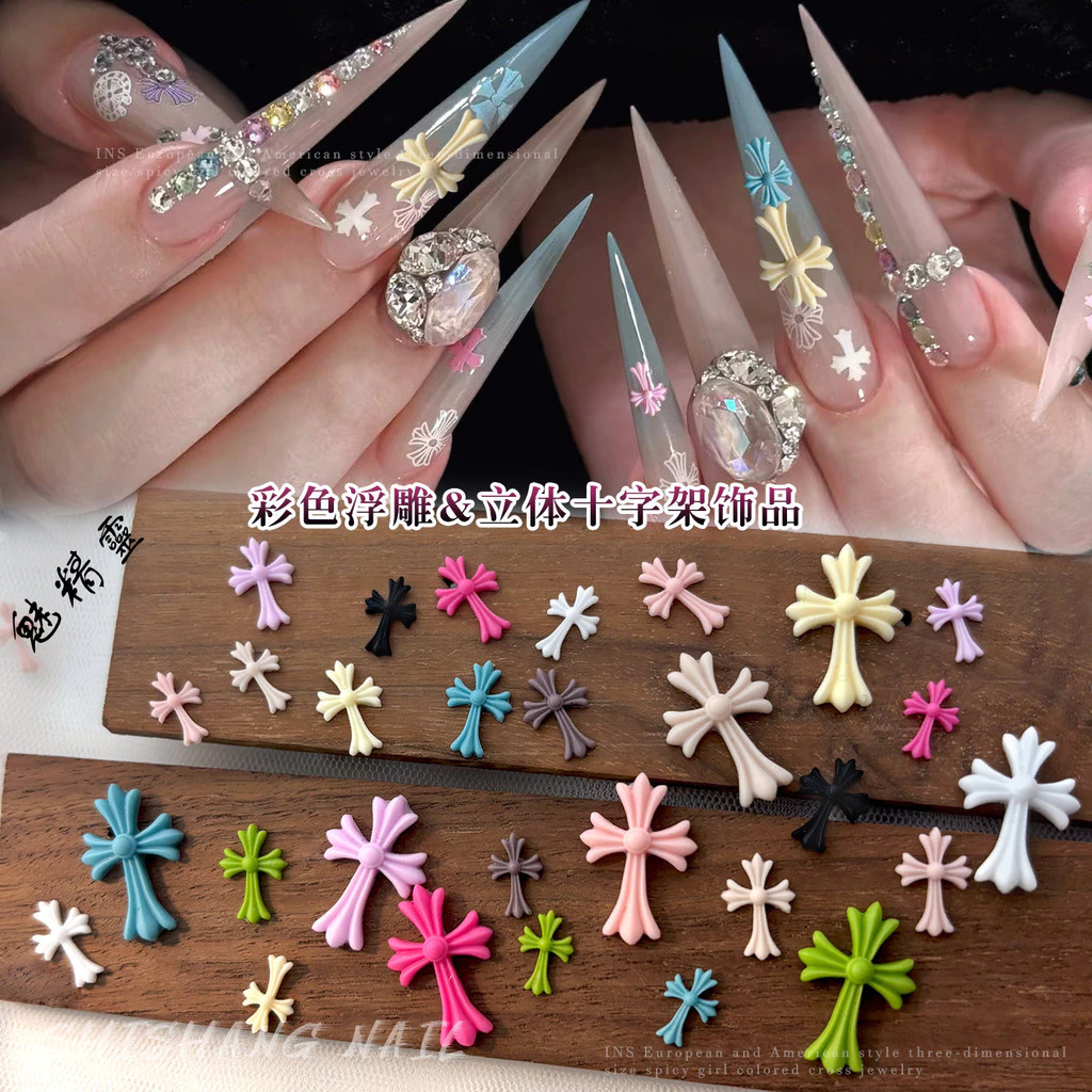สีข้ามอุปกรณ์แต่งเล็บเรซิ่นเพชรสวมใส่เล็บอุปกรณ์เสริมขนาดเล็ก
