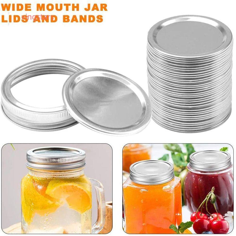 XINGSTARS 10/20PCS Mason Jar ฝาปิดแยกประเภทขวดฝาปิด Tinplate ห้องครัวและห้องอาหารแถบเก็บ