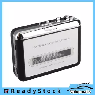 Valuemalls USB Cassette Converter เทปเป็น MP3 คุณภาพเสียงไฮไฟเครื่องเล่นเพลงพกพาพร้อมหูฟัง