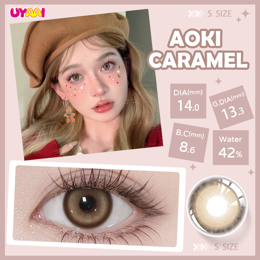 [-0.50 -4.00] UYAAI คอนแทคเลนส์สีน้ำตาล รุ่น Aoki series S ขนาด 14.0 mm. (รายเดือน)